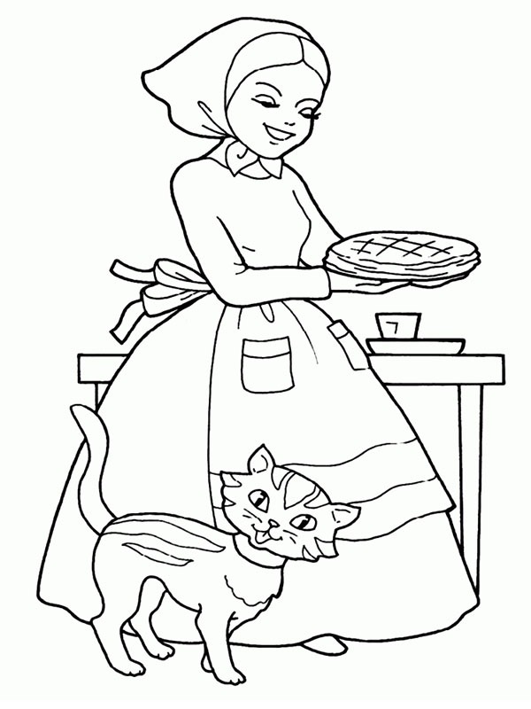 Cappuccetto Rosso prepara i biscotti disegno da colorare Cappuccetto Rosso prepara i biscotti disegno da colorare