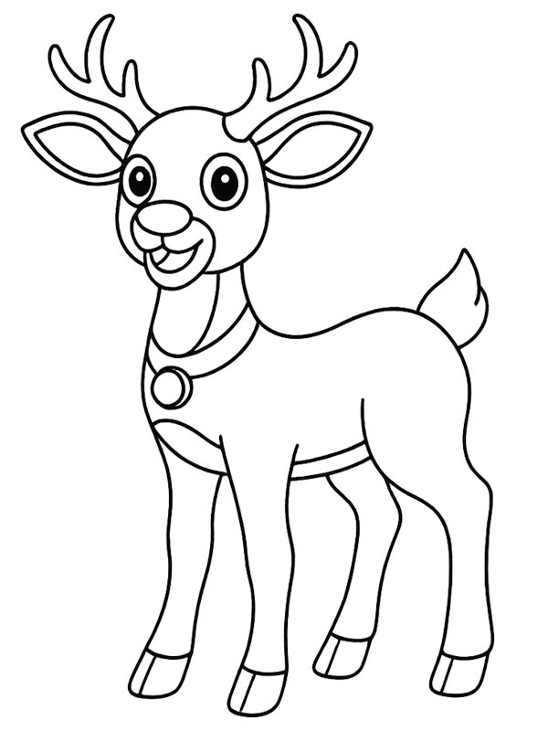 Rudolph, la renna dal naso rosso disegno da colorare Rudolph, la renna dal naso rosso disegno da colorare