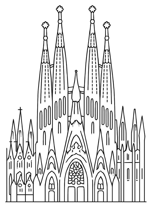 Sagrada Familia disegno da colorare Sagrada Familia disegno da colorare