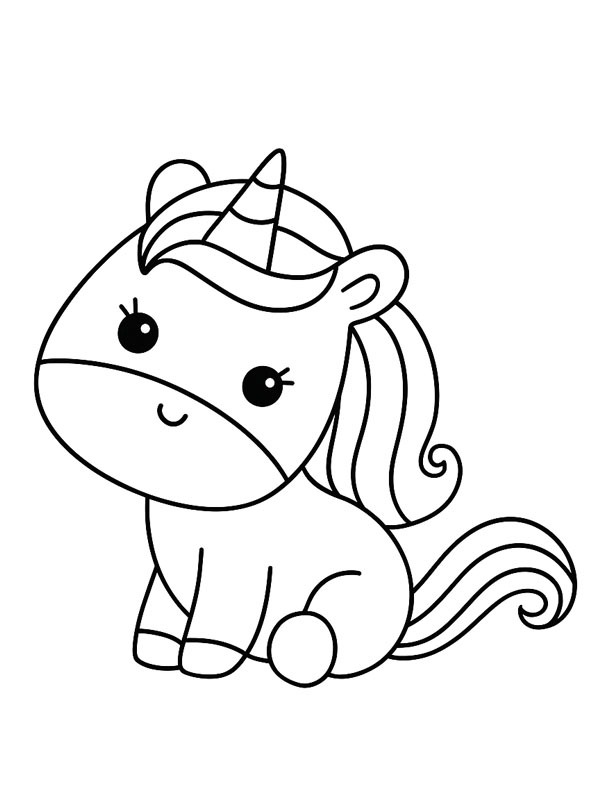 Unicorno carino disegno da colorare Unicorno carino disegno da colorare