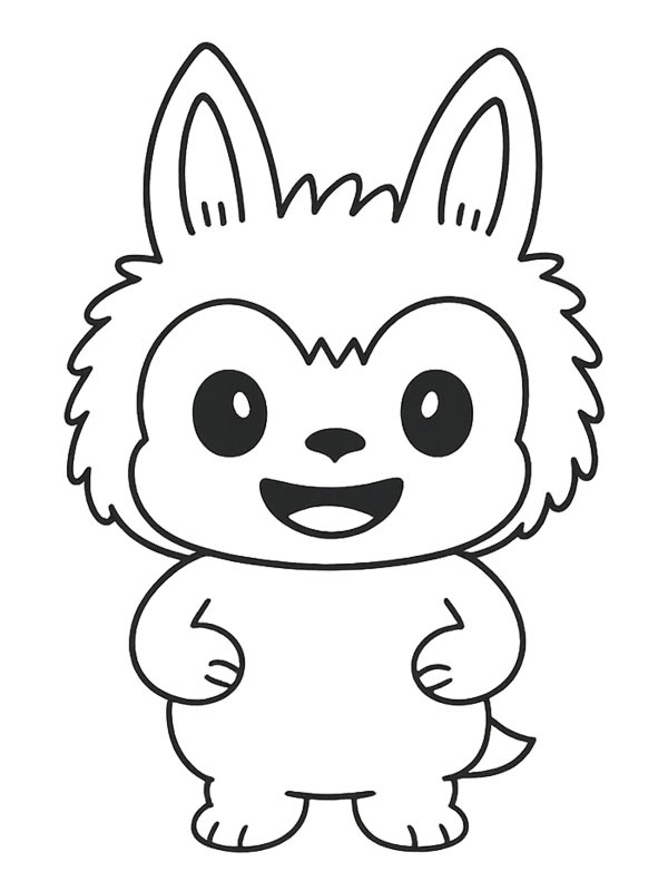 Labubu carino disegno da colorare Labubu carino disegno da colorare