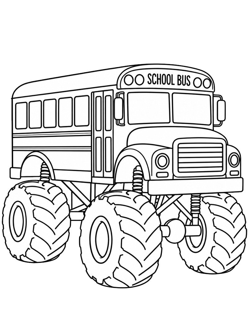 Monster truck scuolabus disegno da colorare Monster truck scuolabus disegno da colorare