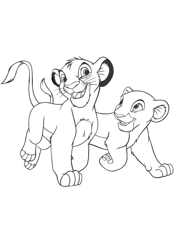 Simba e Nala disegno da colorare