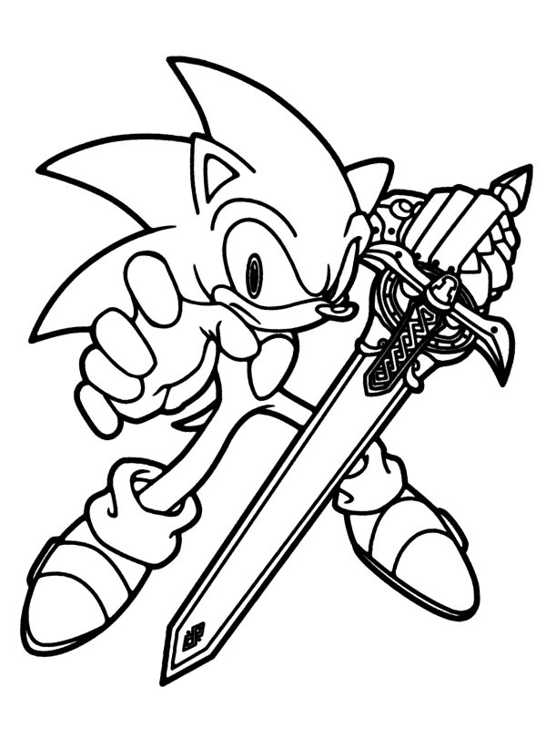 Sonic con spada disegno da colorare