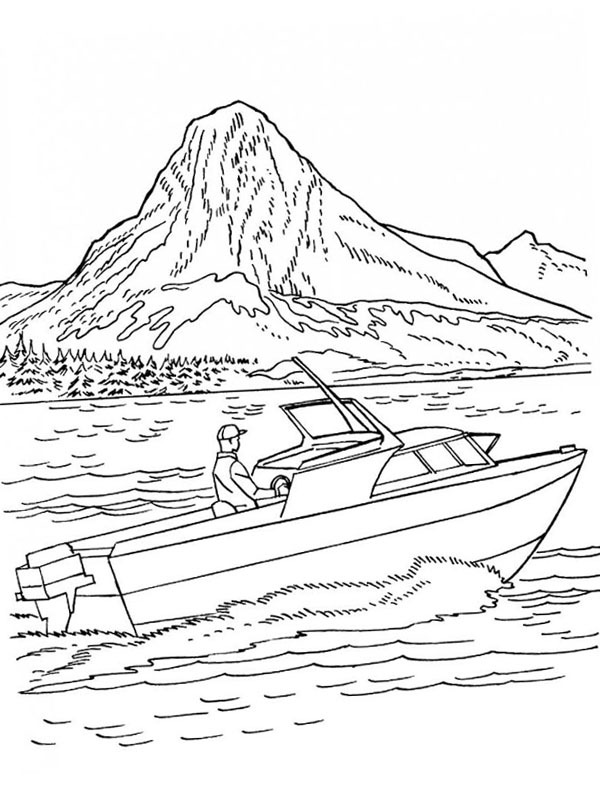 Motoscafo in acqua disegno da colorare Motoscafo in acqua disegno da colorare