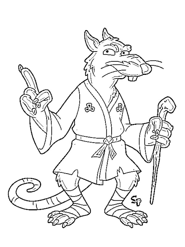 Splinter (Tartarughe Ninja) disegno da colorare Splinter (Tartarughe Ninja) disegno da colorare
