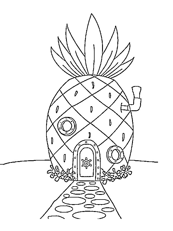 Casa ananas spongebob disegno da colorare