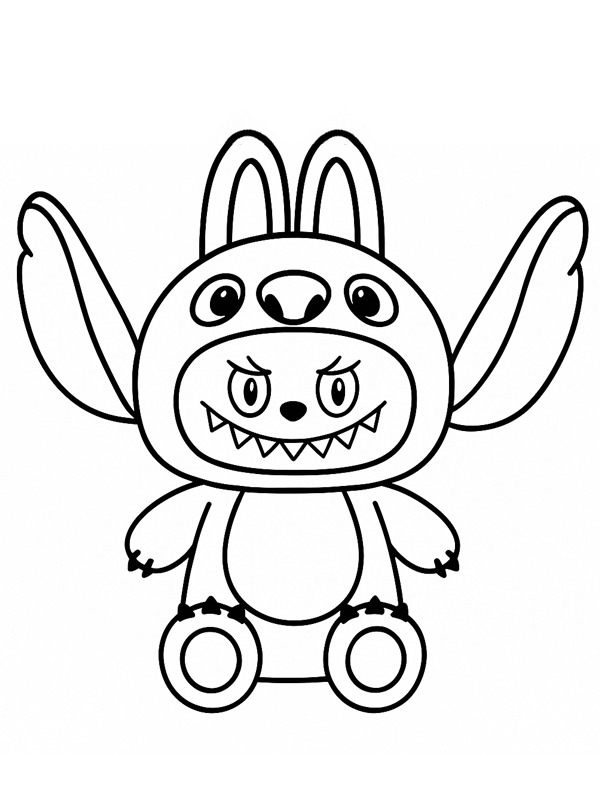 Stitch Labubu disegno da colorare Stitch Labubu disegno da colorare