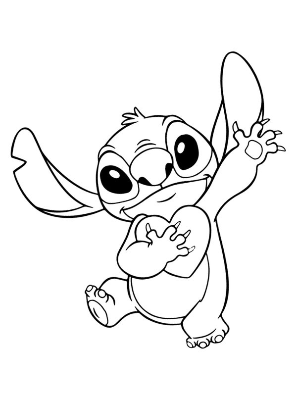 Stitch tiene un cuore disegno da colorare Stitch tiene un cuore disegno da colorare