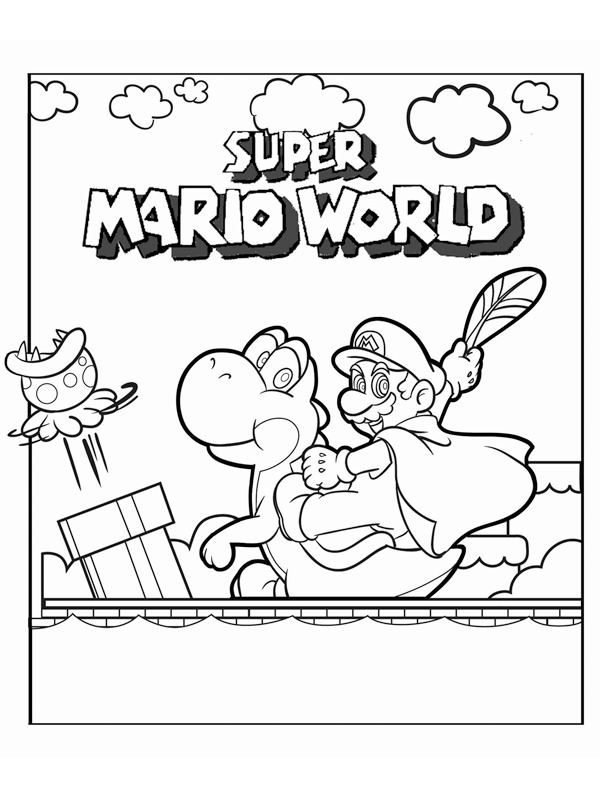 Super Mario World disegno da colorare