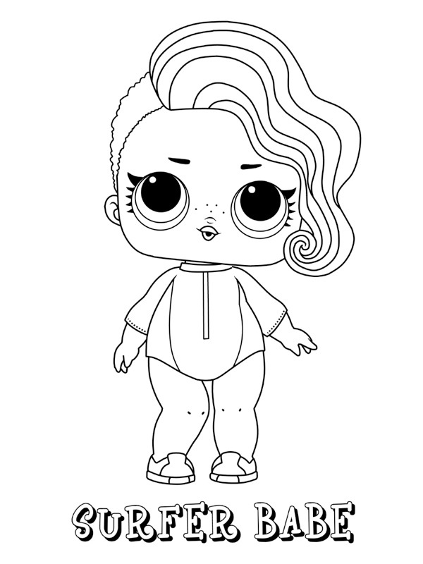 Surfer babe disegno da colorare Surfer babe disegno da colorare