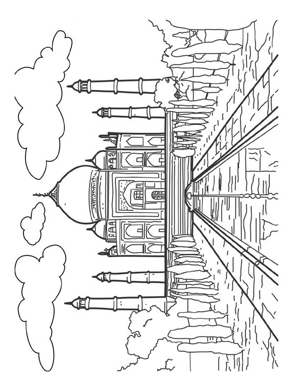 Taj Mahal India disegno da colorare Taj Mahal India disegno da colorare