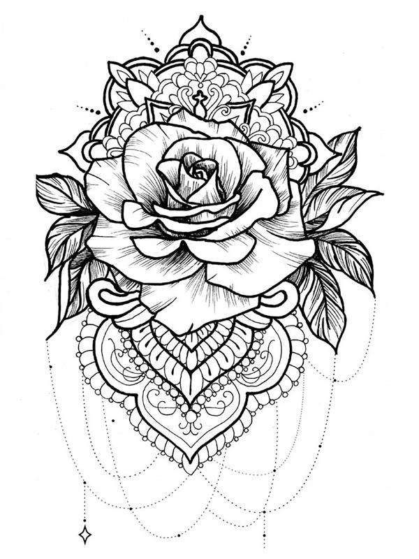 Mandala tatuaggio disegno da colorare Mandala tatuaggio disegno da colorare