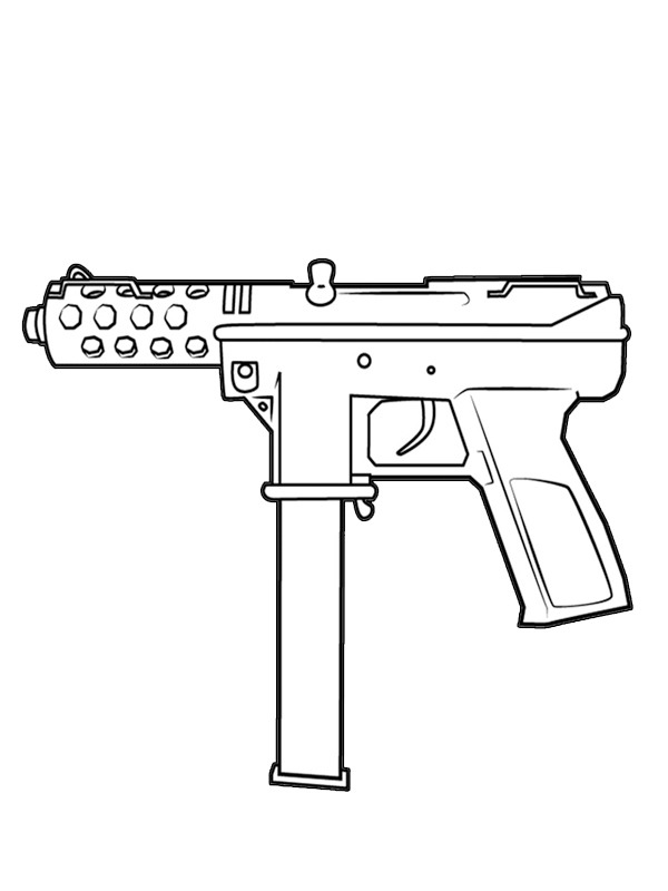 Pistola TEC-9 disegno da colorare