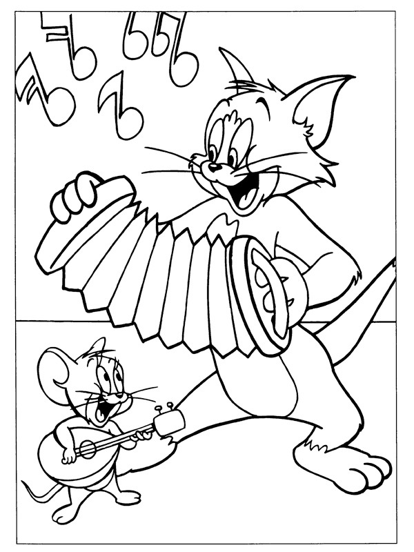 Tom and Jerry suonano disegno da colorare