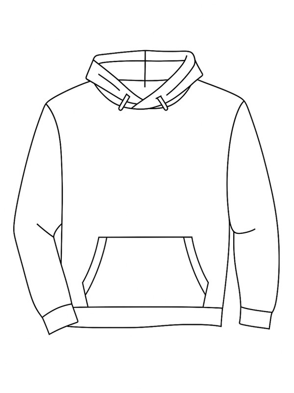 Felpa con cappuccio disegno da colorare Felpa con cappuccio disegno da colorare