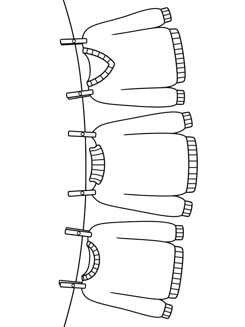 Maglioni appesi allo stendibiancheria disegno da colorare Maglioni appesi allo stendibiancheria disegno da colorare
