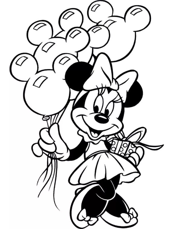 Compleanno di Minnie disegno da colorare