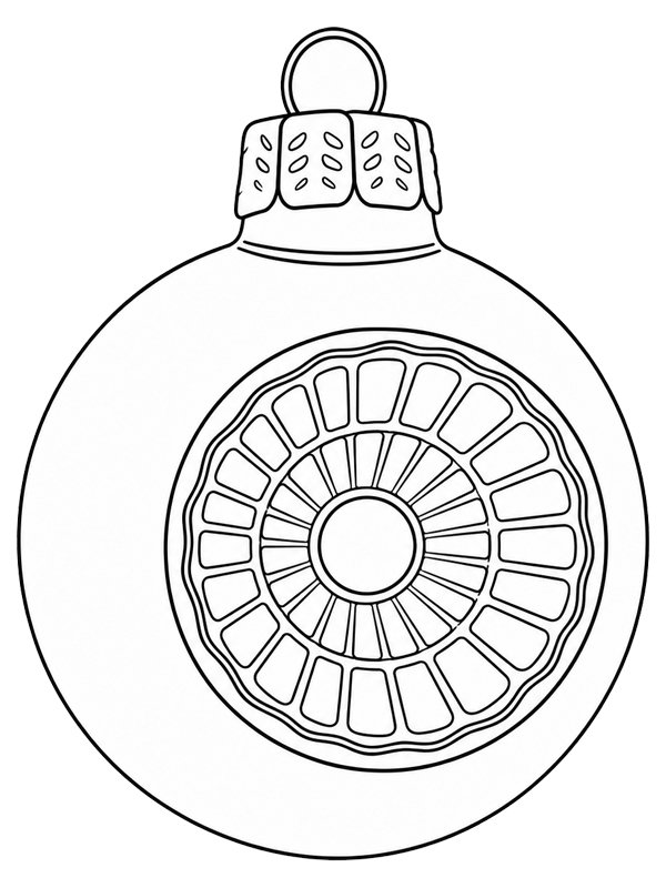 Pallina di Natale vintage disegno da colorare