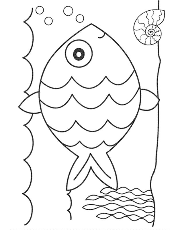 Pesce nell'acqua disegno da colorare Pesce nell'acqua disegno da colorare