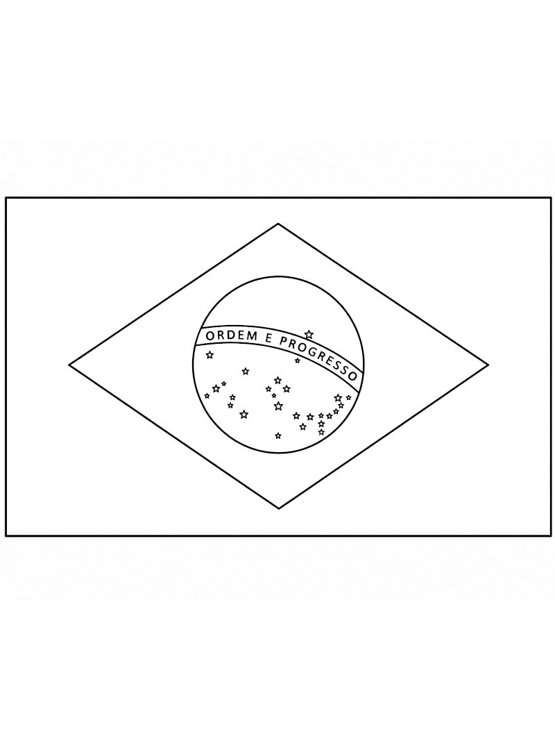 Bandiera del Brasile disegno da colorare