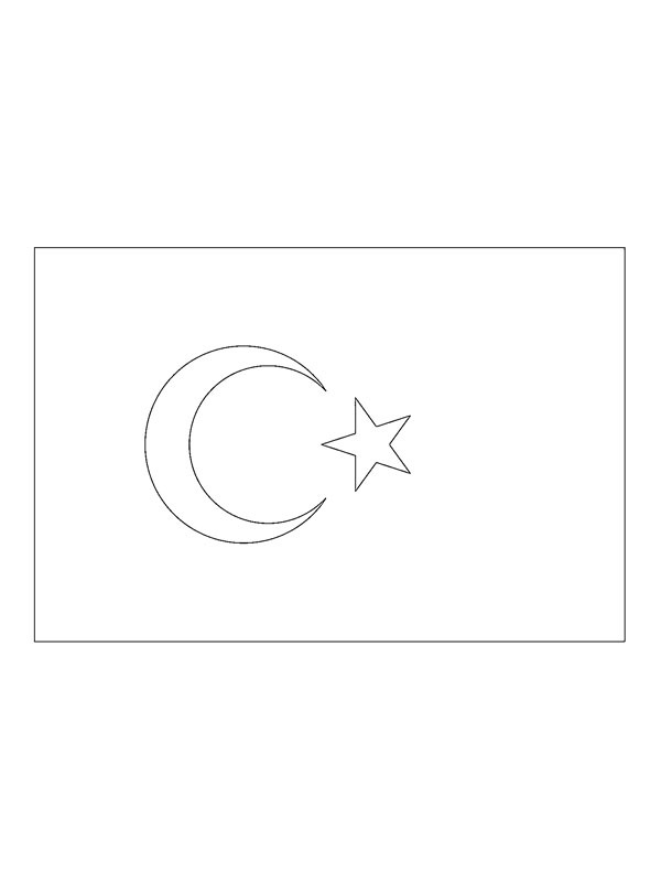 Bandiera della Turchia disegno da colorare