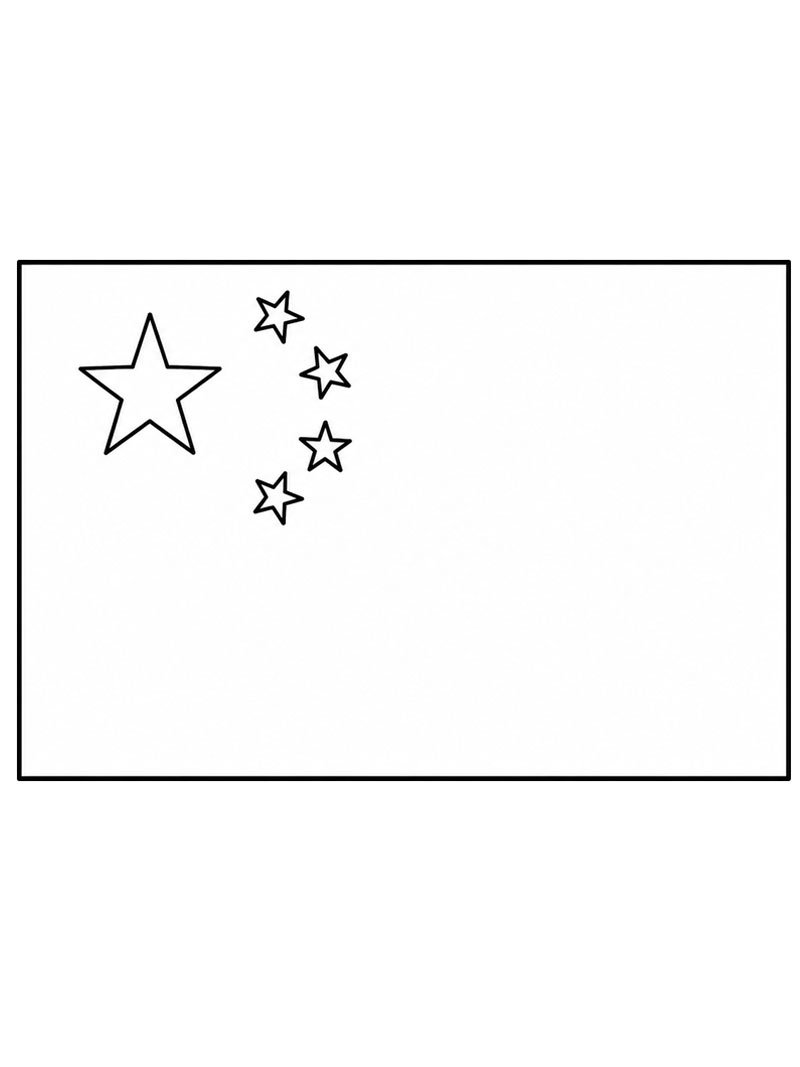 Bandiera della Cina disegno da colorare