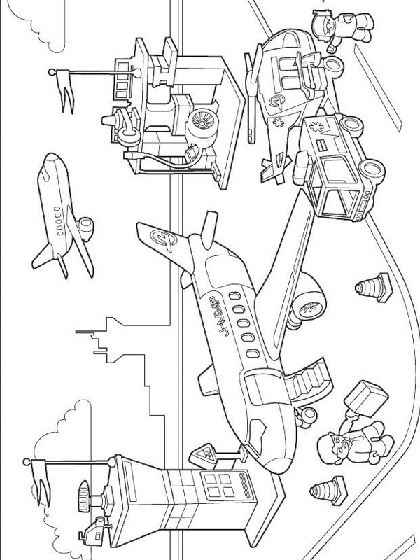 Aeroporto Lego disegno da colorare