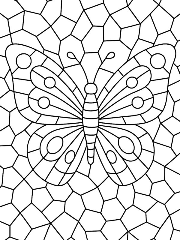 Mosaico farfalla disegno da colorare Mosaico farfalla disegno da colorare