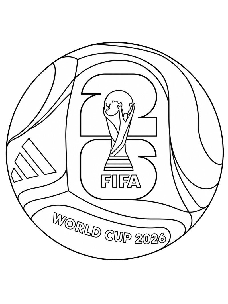 Calcio Coppa del Mondo FIFA 2026 disegno da colorare