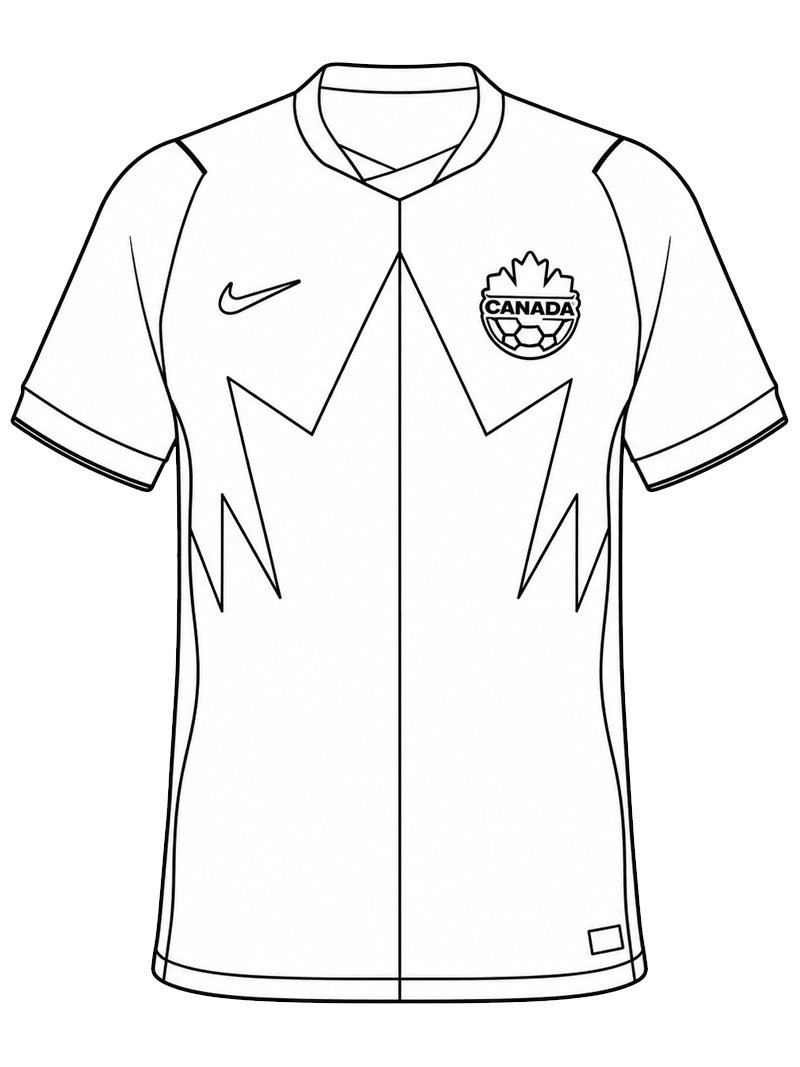Maglia da Calcio del Canada disegno da colorare