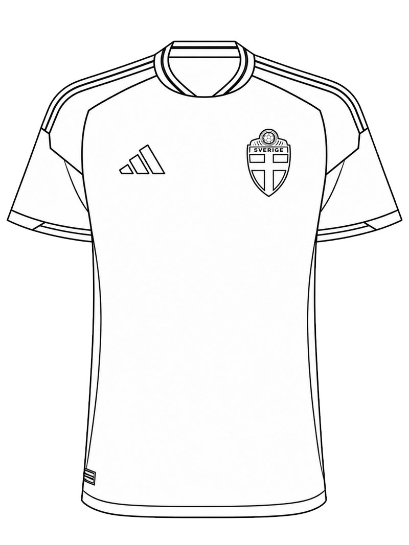 Maglia da calcio della Svezia disegno da colorare Maglia da calcio della Svezia disegno da colorare