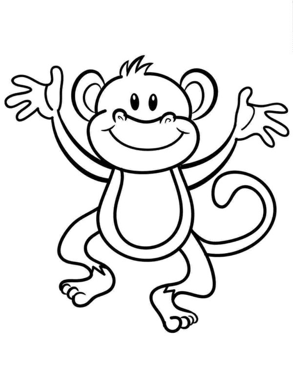 scimmia felice disegno da colorare