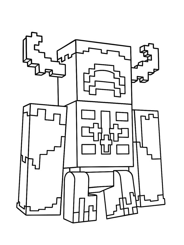 Sorvegliante Minecraft disegno da colorare Sorvegliante Minecraft disegno da colorare