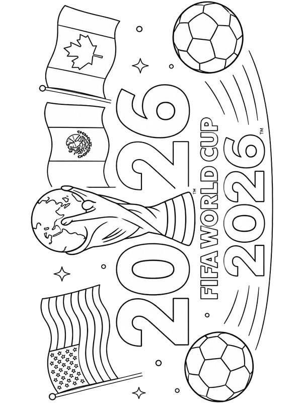 Coppa del Mondo 2026 disegno da colorare