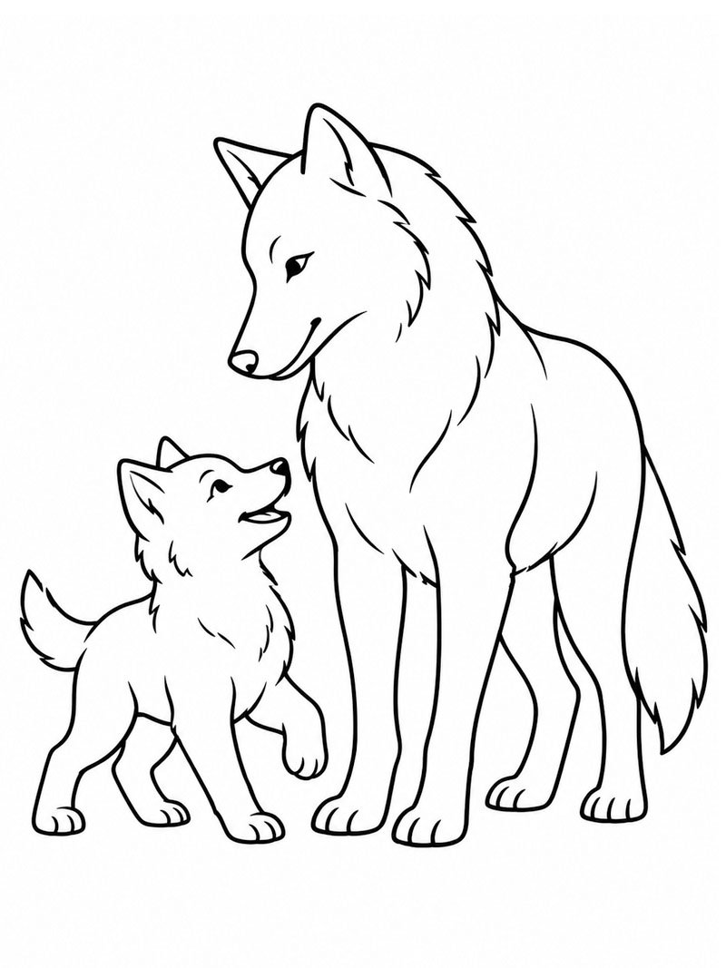 Lupo e cucciolo disegno da colorare Lupo e cucciolo disegno da colorare