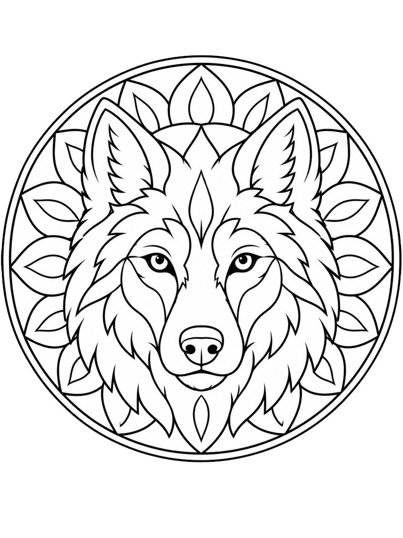 Mandala del lupo disegno da colorare Mandala del lupo disegno da colorare