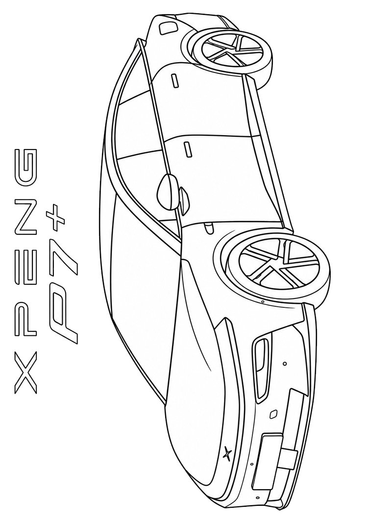 Xpeng p7+ disegno da colorare Xpeng p7+ disegno da colorare