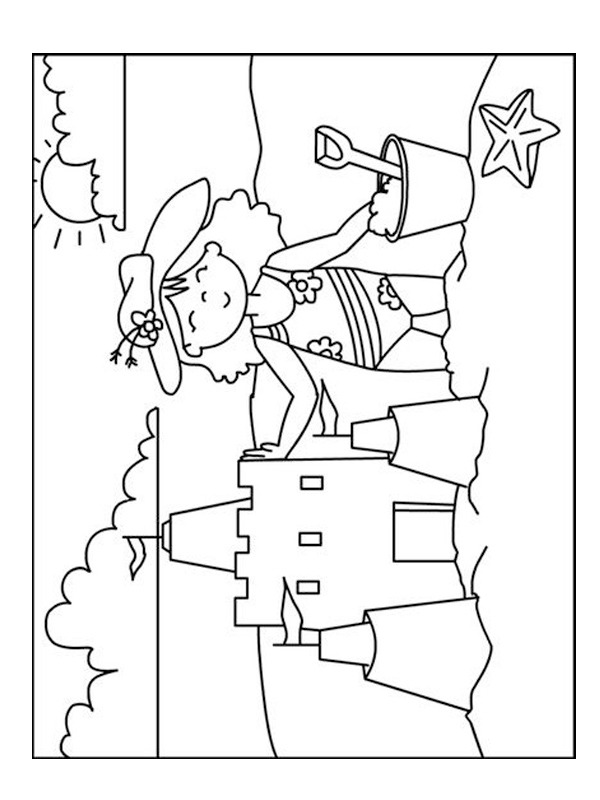 Fare un castello di sabbia disegno da colorare Fare un castello di sabbia disegno da colorare