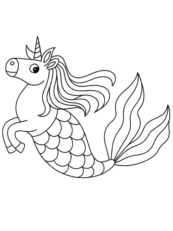 Unicorno sirena disegno da colorare Unicorno sirena disegno da colorare