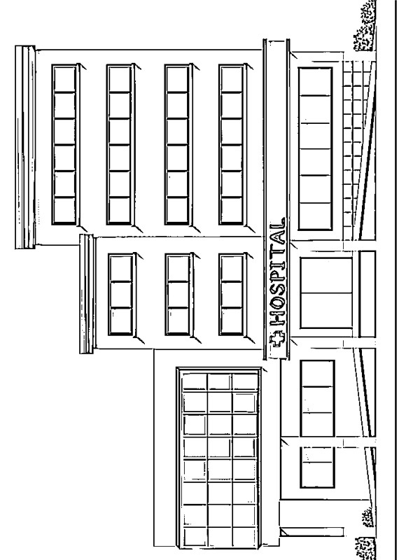 Ospedale disegno da colorare